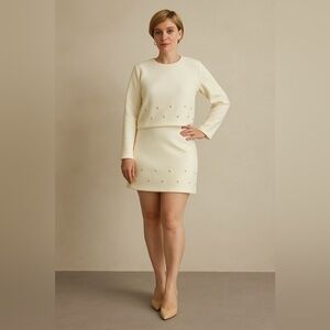 Cream (Coral Mist  Set ) Two-Piece Skirt Set- Missing internal and external tags